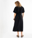 Robe chemise longue en viscose et lin femme